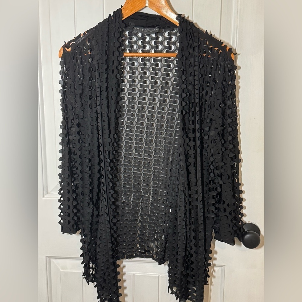 Talk of the Walk Black Textured Cardigan